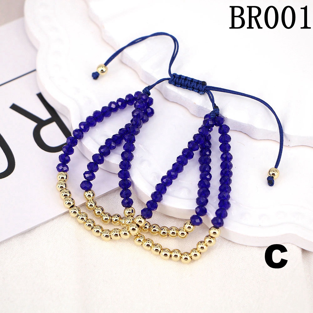 European And American Fashion Crystal Copper Beads Adjustable Braided Bracelet display picture 4