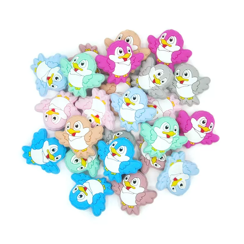 现货跨境新品硅胶动物焦点珠子新款食品级牙胶硅胶珠散珠子配件