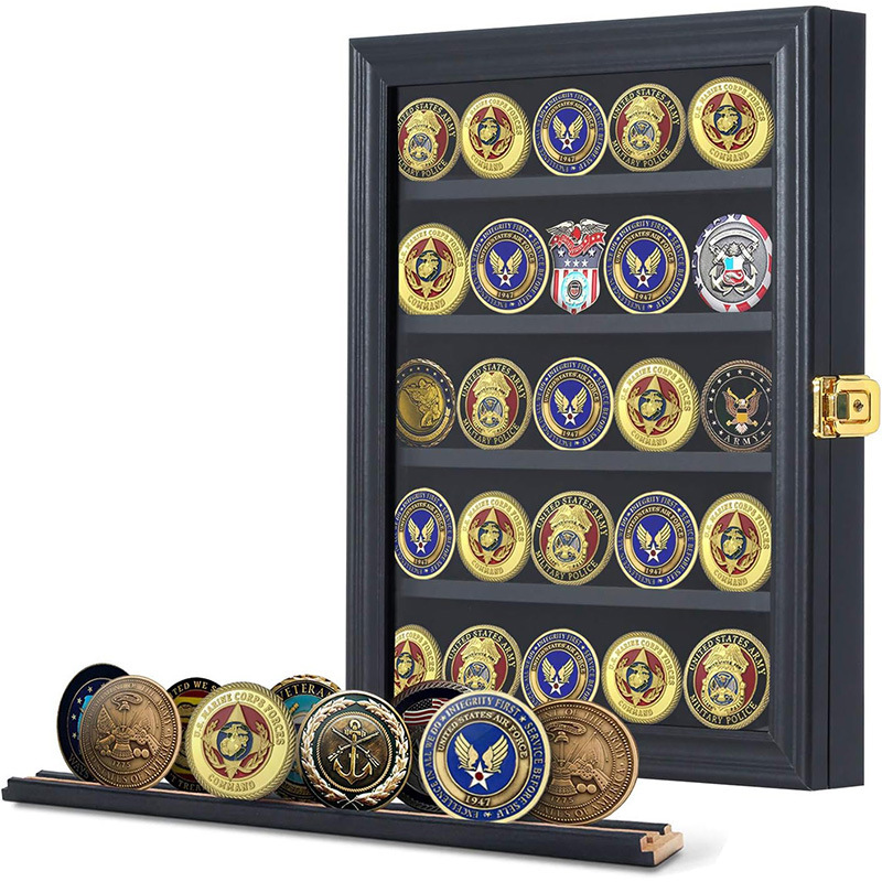 Wooden Commemorative Coin Display Stand, Commemorative Coin Collection Rack, Challenge Coin Holder, Commemorative Medal Storage Rack, Display Stand
