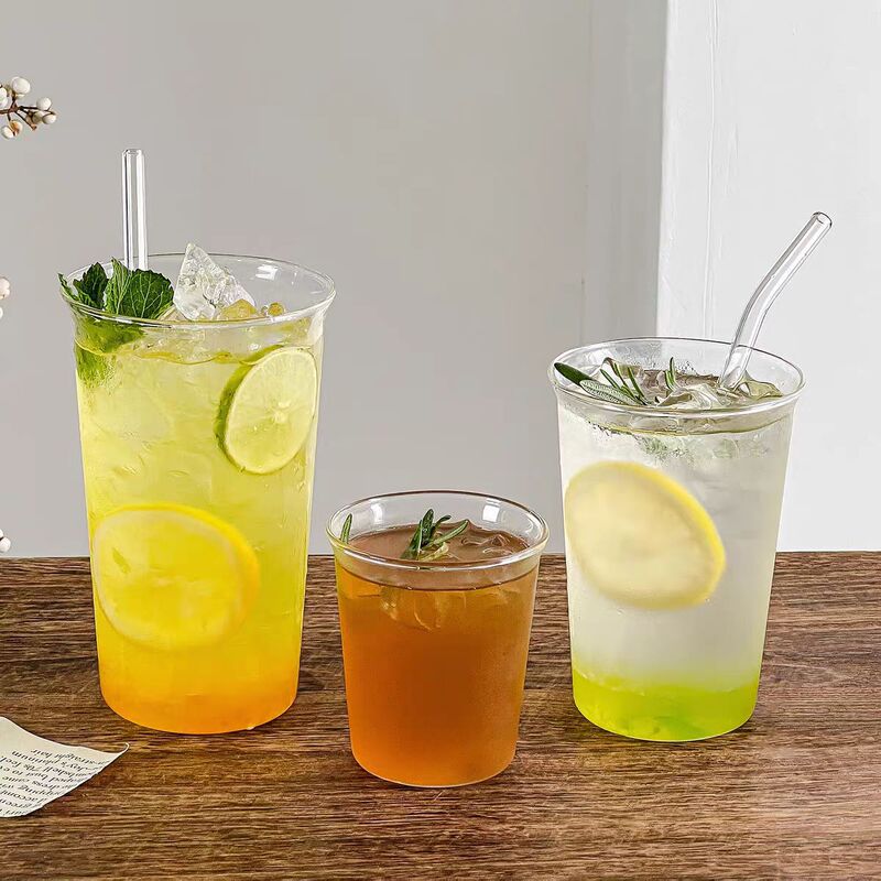 High Borosilicate Glass Household Simple High Temperature Resistant Drinking Cup Ice American Milk Coffee Cup Cold Drink Juice Cup