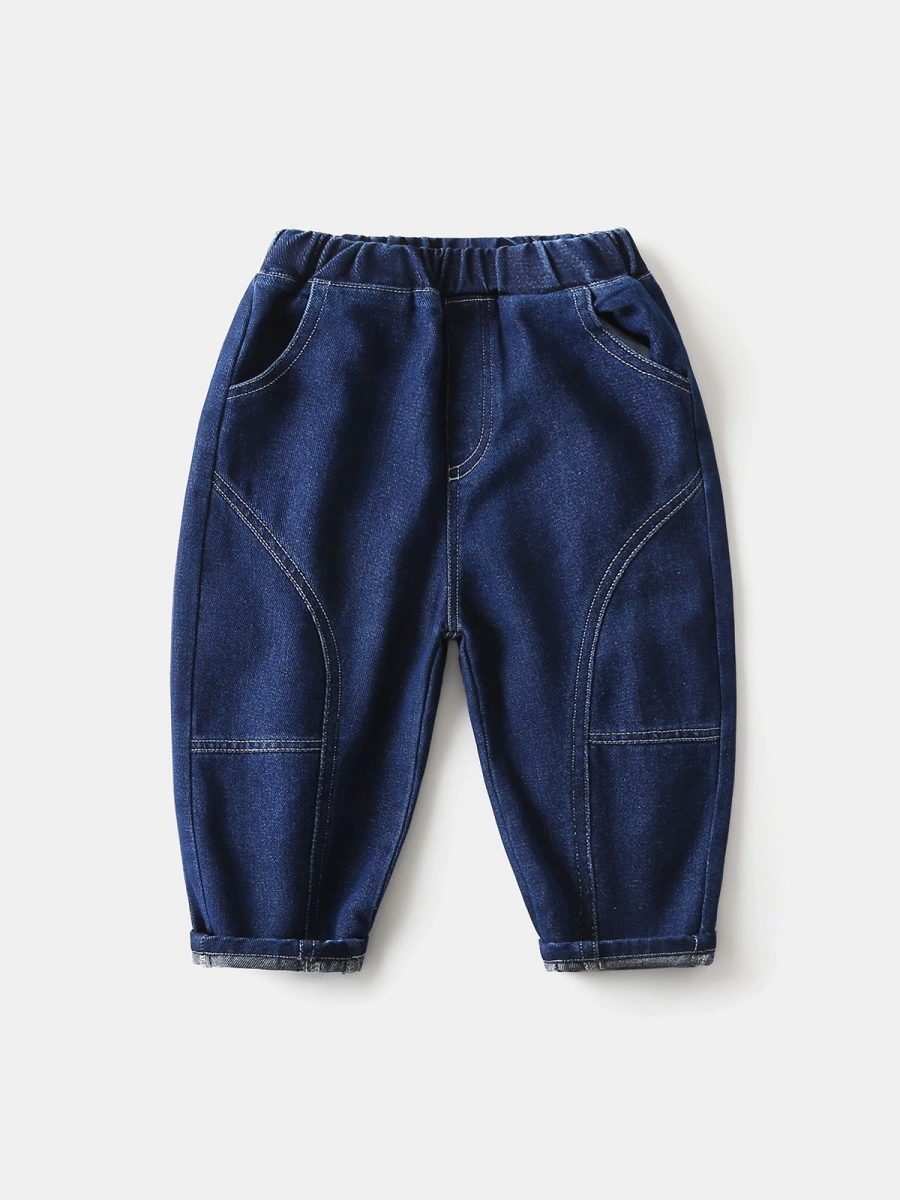 Джинсы для мальчиков, классические детские индийские/индиго? trousers, Korean style