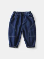 Джинсы для мальчиков, классические детские индийские/индиго? trousers, Korean style