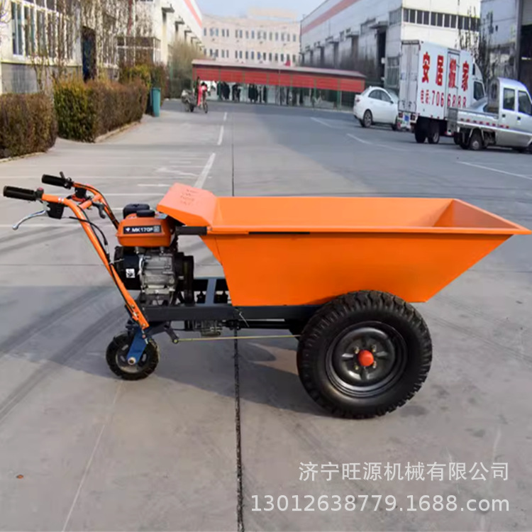 建筑工地手推车 小型汽油翻斗车 农用养殖手推车