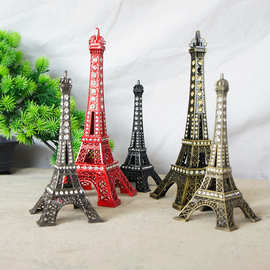 彩色埃菲尔巴黎铁塔电镀点钻铁塔金属模型创意家居工艺品礼品摆件