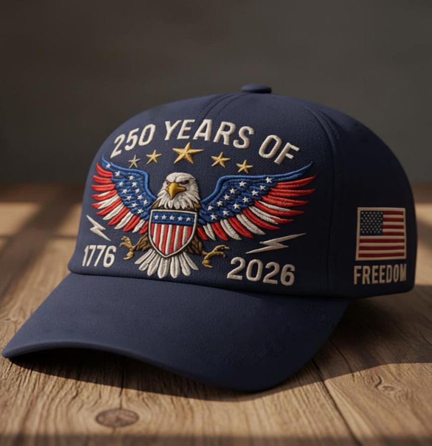 Nuevo sombrero de impresión transfronteriza para hombres hace viejos sombreros de béisbol retro Europeos y estadounidenses 250 años conmemorativo sombrero de lengua de lazo