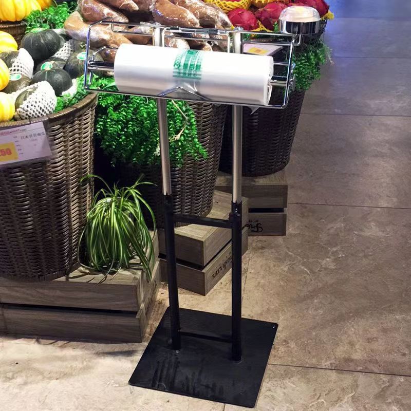 브래킷이 장착 된 슈퍼마켓 신선한 지역 연속 롤 이산 지역 가방 랙 바닥 형 연속 롤 브래킷 리프트식 스테인레스 스틸