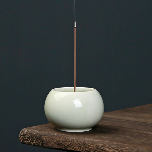 Plant ash Baifu jar small incense burner household sandalwood incense burner line incense insert incense seat indoor tea table ceramic ornaments