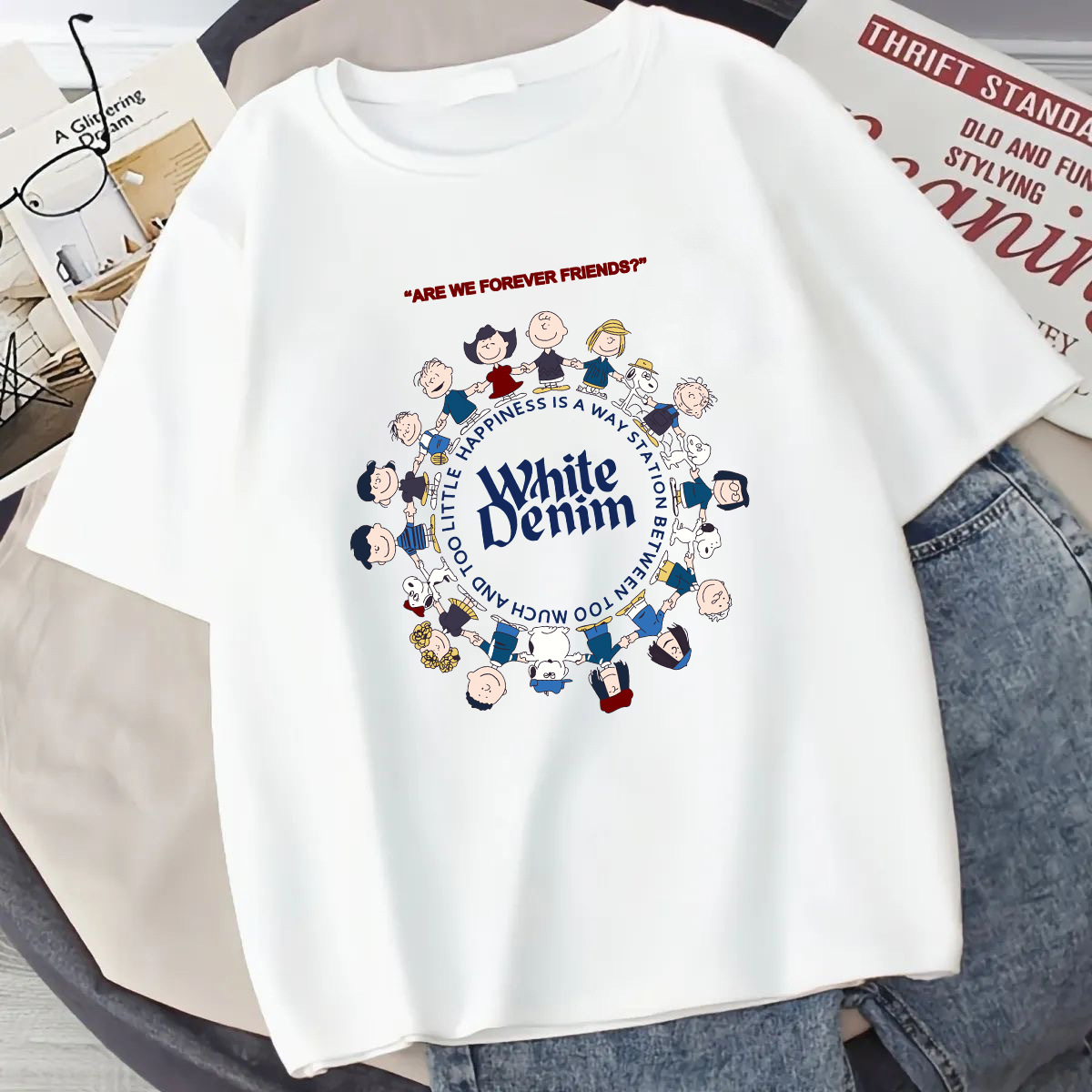 Camiseta de manga corta estilo Hong Kong para mujer, camiseta de manga corta estilo japonés 2026 para hombre y mujer, camiseta blanca versátil y moderna.