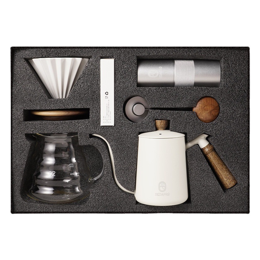 Hogar americano estilo simple mano café traje regalo cafetera caja de regalo de cinco piezas regalo práctico y elegante