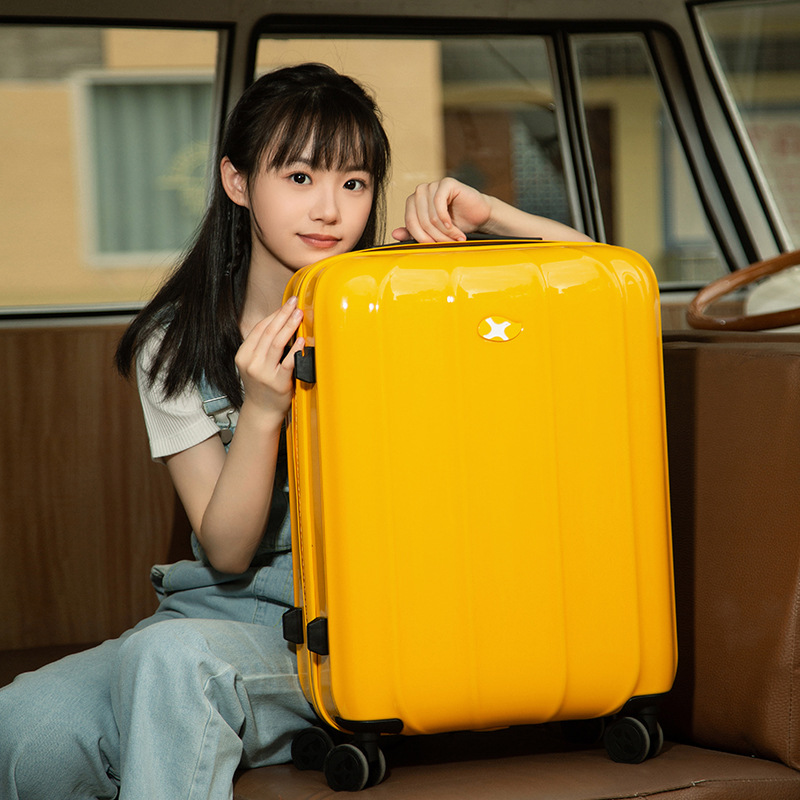 Vali nhựa PC 24 inch siêu nhẹ chống rơi, bánh xe đa hướng êm, có khóa mật khẩu — Hành lý cao cấp màu đỏ hoa hồng Kesitron PC