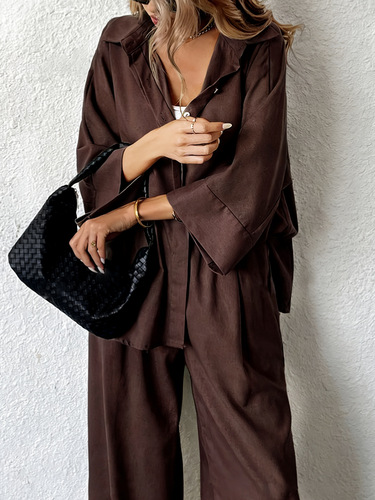 2026 Spring and Summer Shirt Set Women's Summer Women's New Large Size Loose European and American Pants Two-piece Set
