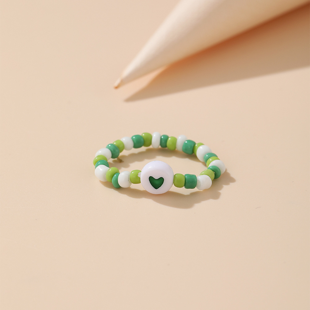 heart shape soft ceramic rice bead simple ring wholesale jewelry Nihaojewelry