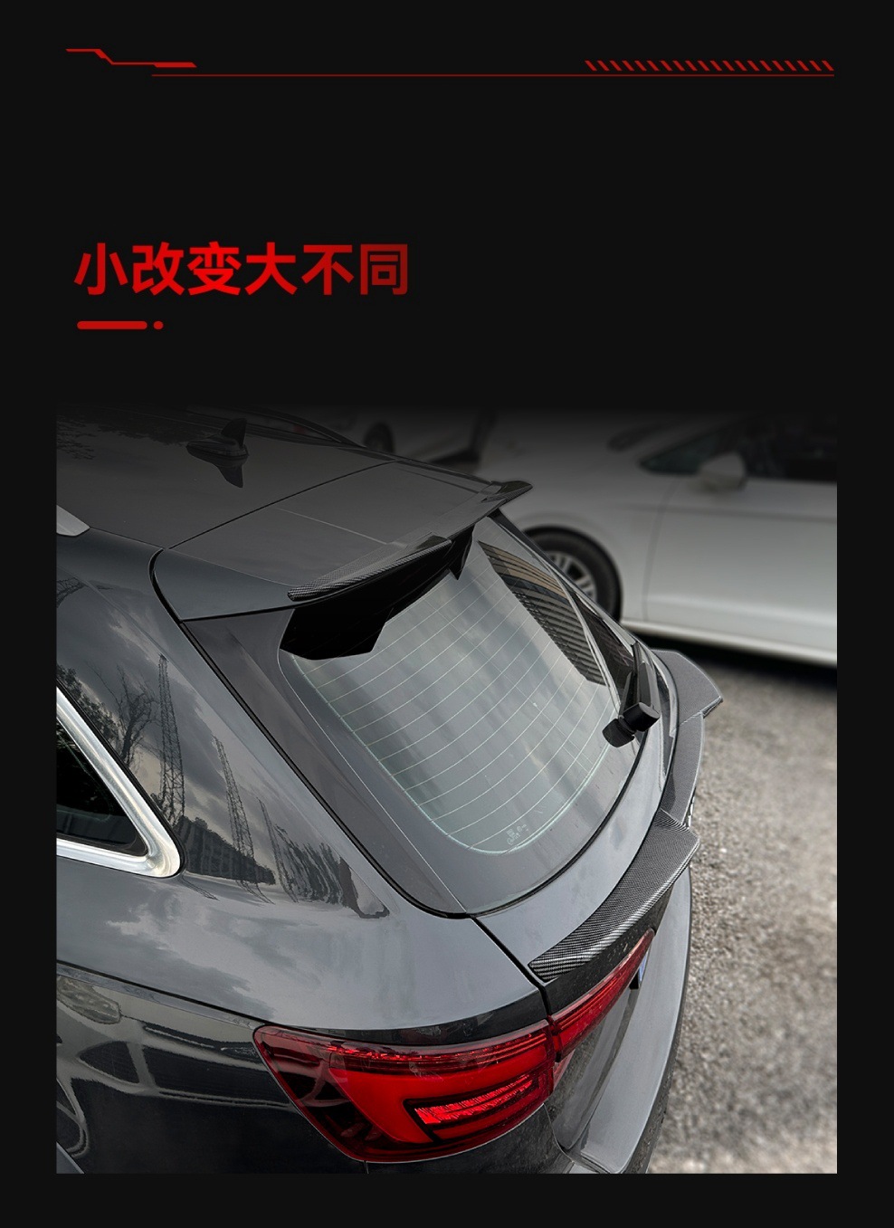 Suitable for 2017-2024 Audi A4 B9 Avant Touring Version Mid-Wing Rear Wing Fixed Wing Spoiler Modification Parts