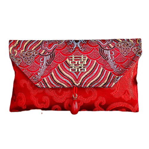 Wedding celebration special red envelope 2024 new style personalized creative ten thousand yuan changed red envelope cloth art red envelope bag