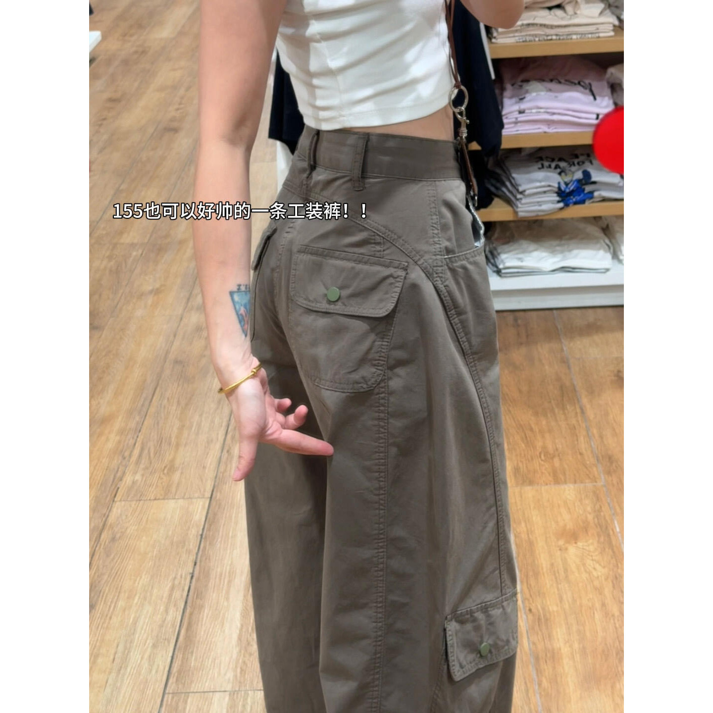 Vintage Curved Hem Work Pants for Women, Spring/Summer 2026 New Style, Loose Fit, Slimming Wide-Leg Pants for Petite Figures, Casual Sports Straight-Leg Pants