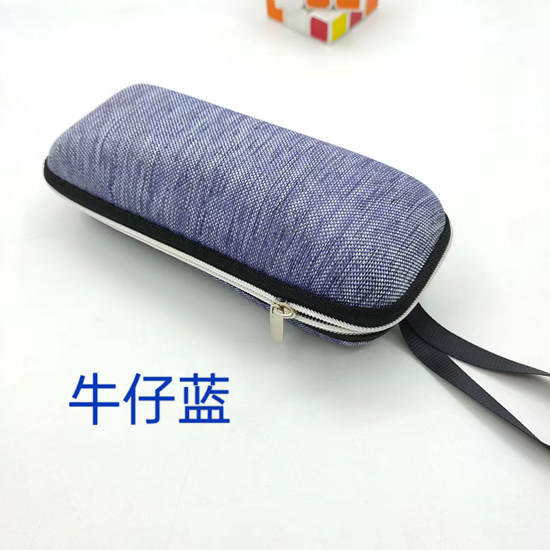 Negro simple gafas caso estudiante miopía Eva caja de la cremallera gafas de sol caja rectangular de Cordón portátil resistente a la presión image 11