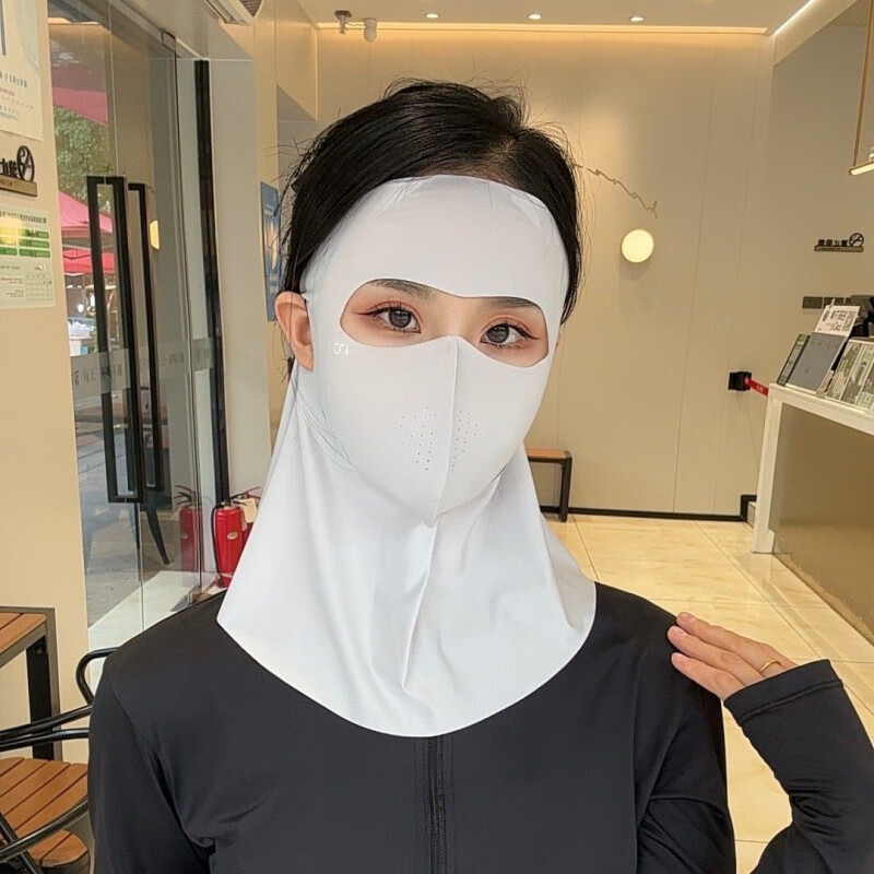 夏の新型日焼け止めストール日よけ氷糸マスク女性がバイクの首を保護して紫外線防止フード|undefined