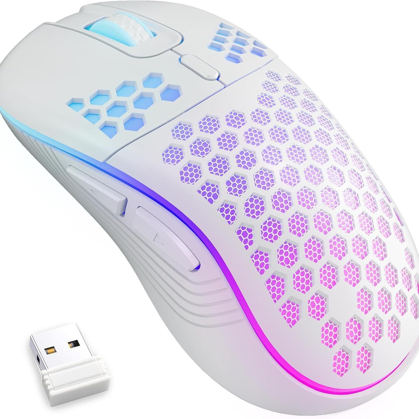 M7 Hollow Wireless Mouse Lightweight Office Gaming Backlit Computer Mouse 7200dpi Source Factory Cross Border_voghion.com