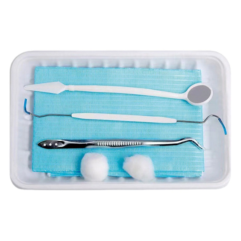 Caja de instrumentos Paquete de examen oral desechable dental combinación de Cuidado Oral Paquete de combinación de seis piezas
