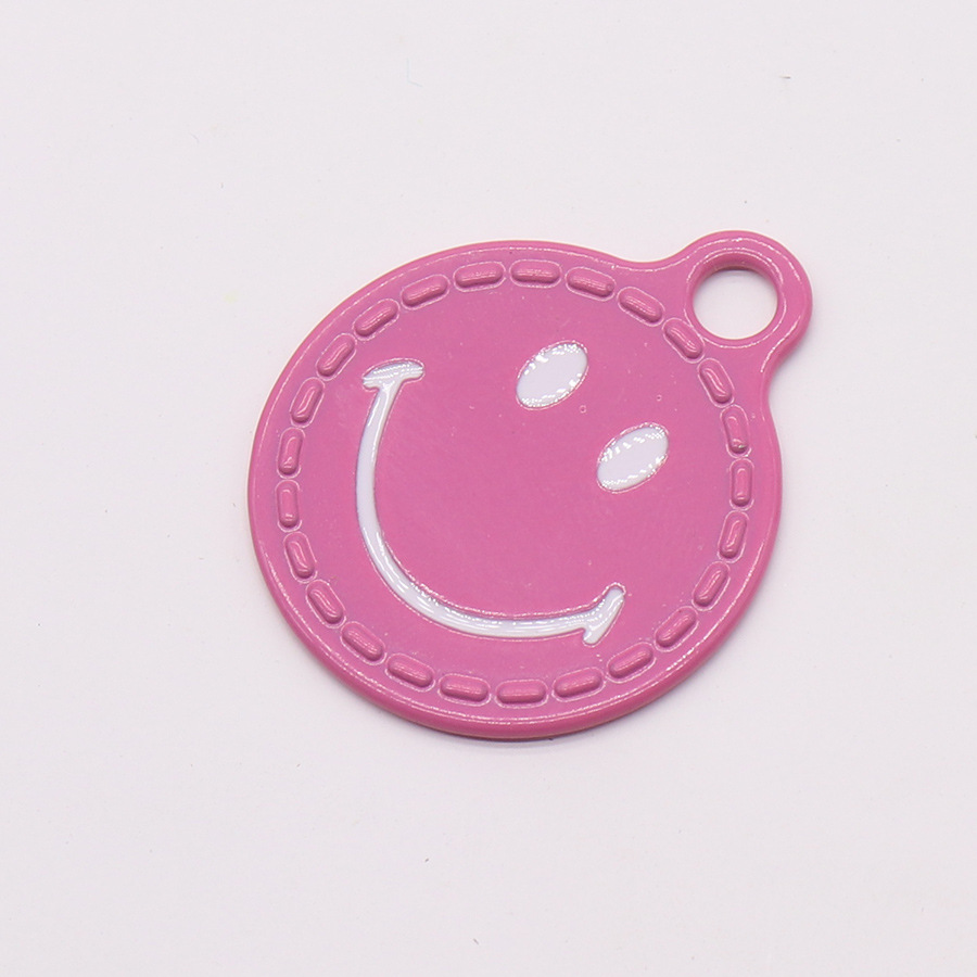 Ventas transfronterizas de color sonriente aleación de pulverización pintada sonrisa dulce colgante DIY auriculares collares joyas accesorios