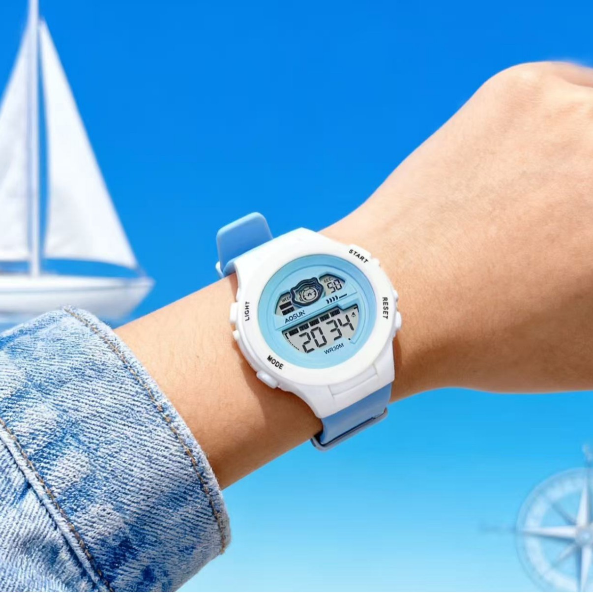 Waterproof silicone brand digital watch