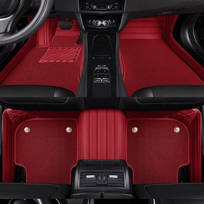 Modelə uyğun ayaqaltı | large-enclosed foot mat - standard-two-layers-upper-layer-solvent-free-wine-red-bottom-layer-nappa-skin-wine-red