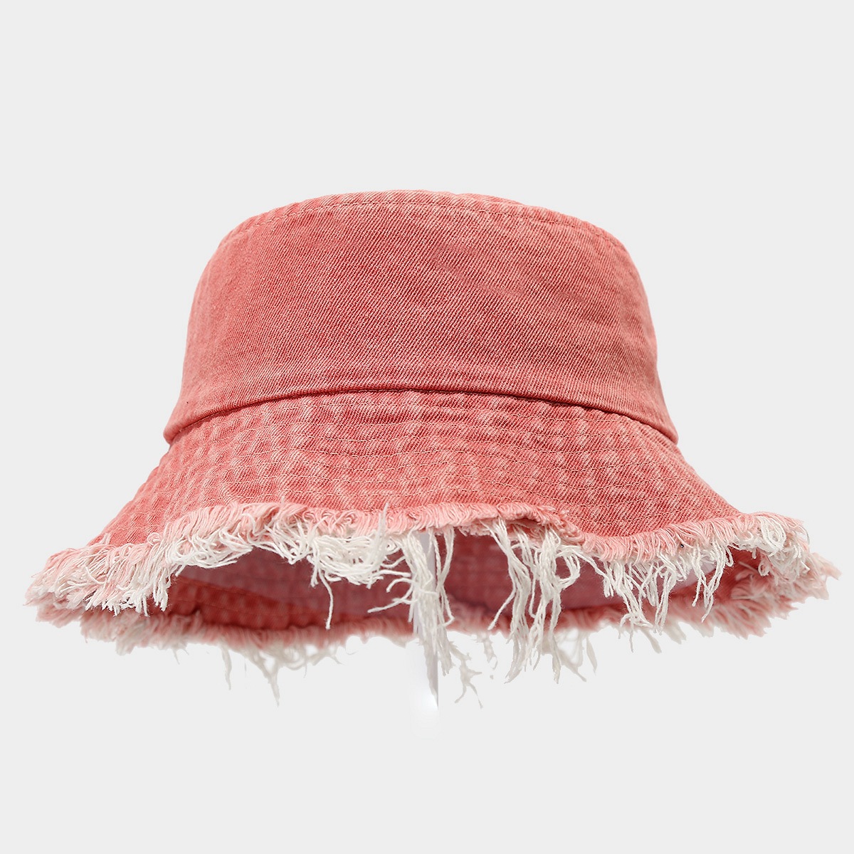 Marca de moda viejo sombrero de pescador de mezclilla sin filo moda de la calle de primavera y verano tablero de luz lavada sombrero de lavabo grande sombrero de mujer