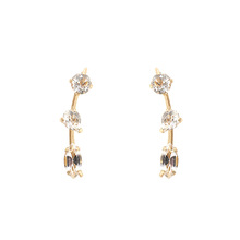 冬季精灵 天然白水晶闪耀耳环 S925银镀金 女耳饰  厂家一手货源