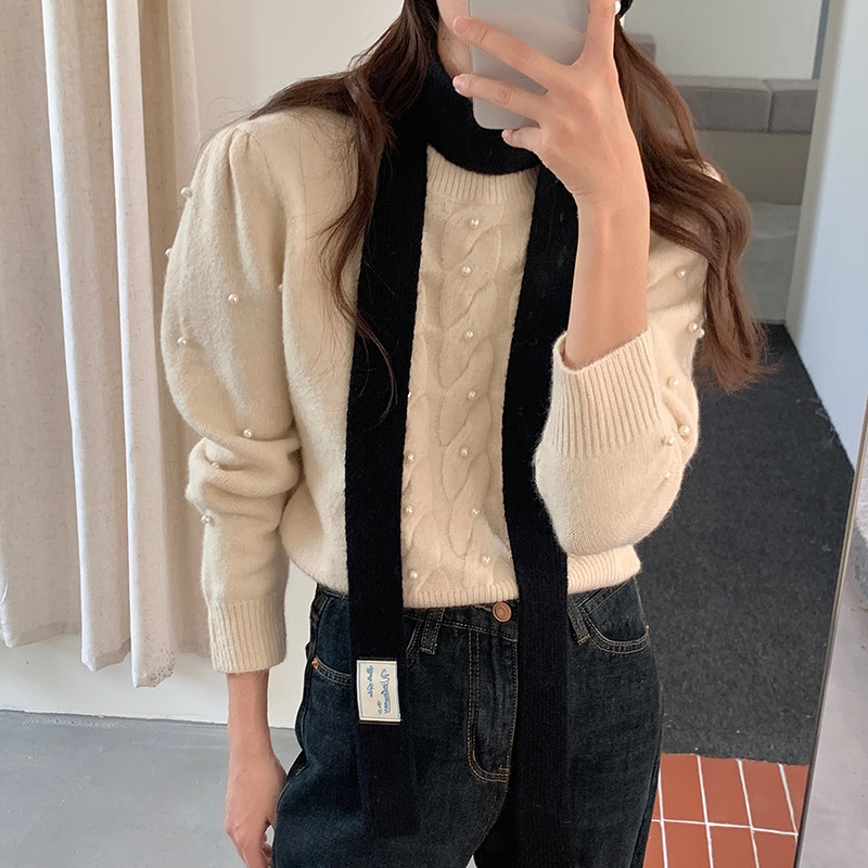 Sombrero bufandas mujeres otoño invierno pantalla táctil coreana lana de punto dedos guantes cálidos bufandas set al por mayor