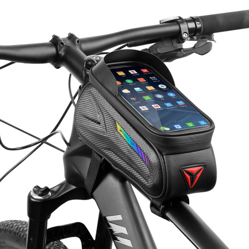 Waterproof touch screen phone bag for bicycles, outdoor bike bag, portable mountain bike front bag, saddle bag, cross-border