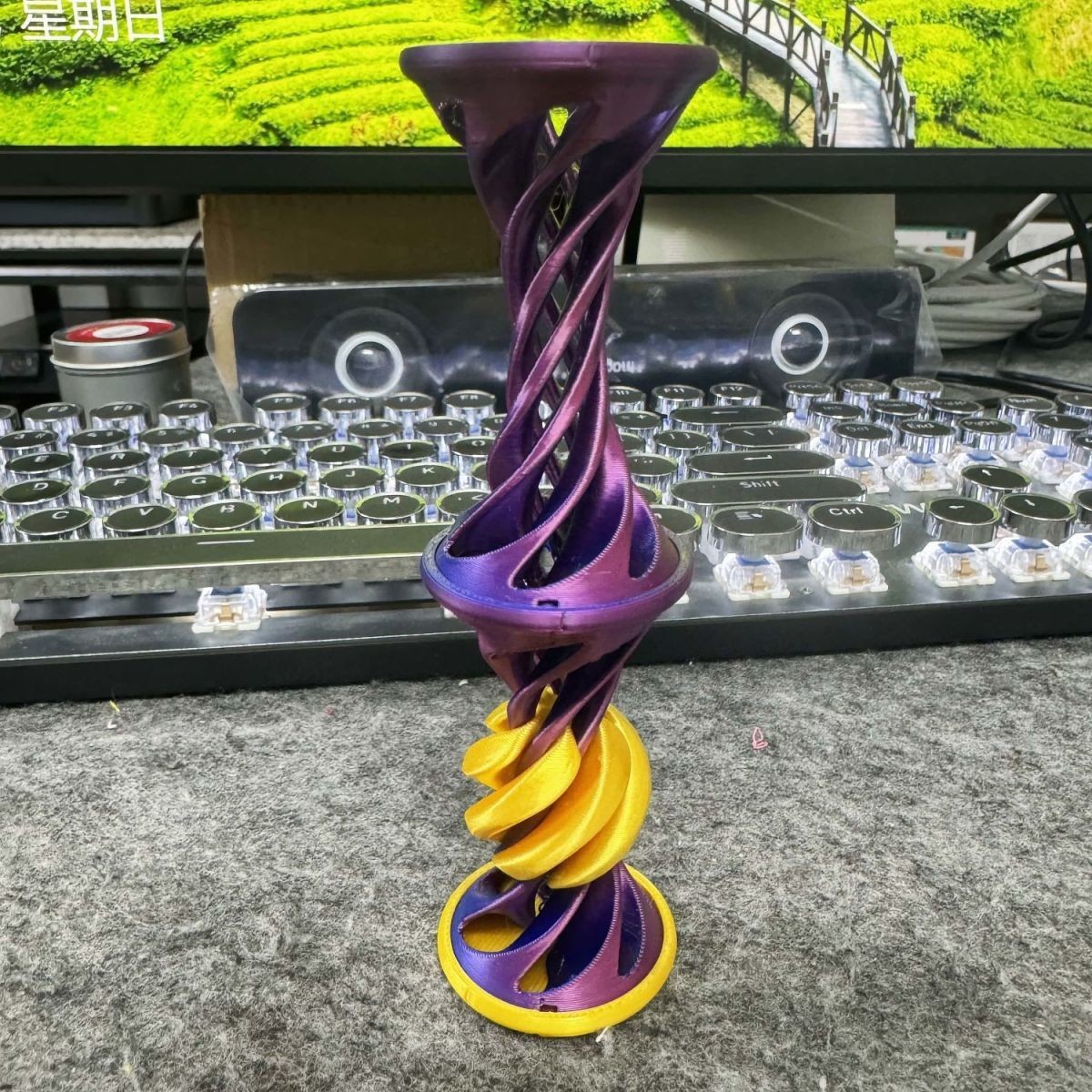 Impresión 3D espiral juguete empujador estereoscópico ejectable juguete descompresible decoración de escritorio