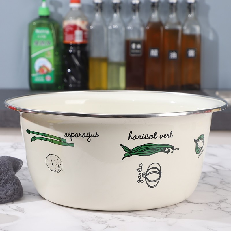 Ouli casa cocina cuenca de sopa de esmalte y cuenca de huevo cuenca de lavado de verduras cuenca de esmalte cuenca de mezcla