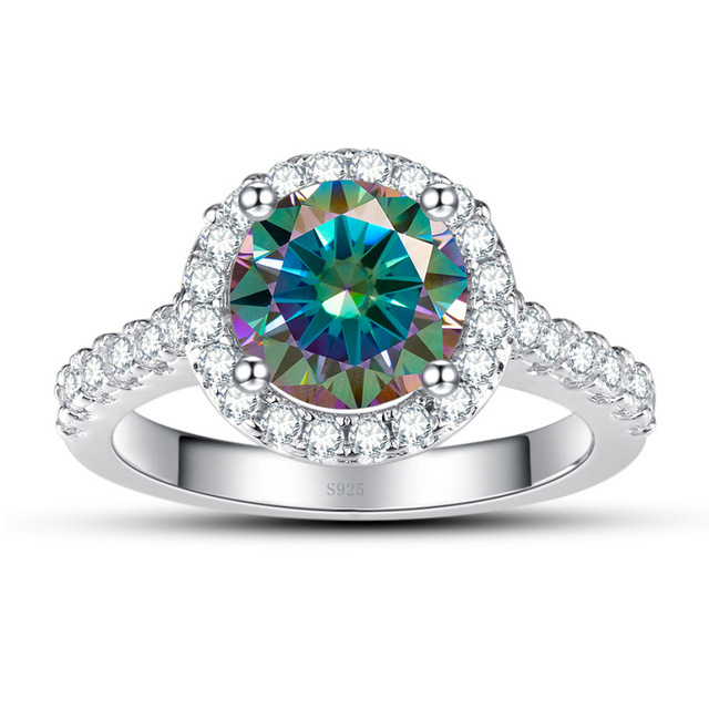 1 quilates 2 quilates anillo de piedra de mosaico envolvente colorido joyas de piedra de mosaico azul verde joyas rosa