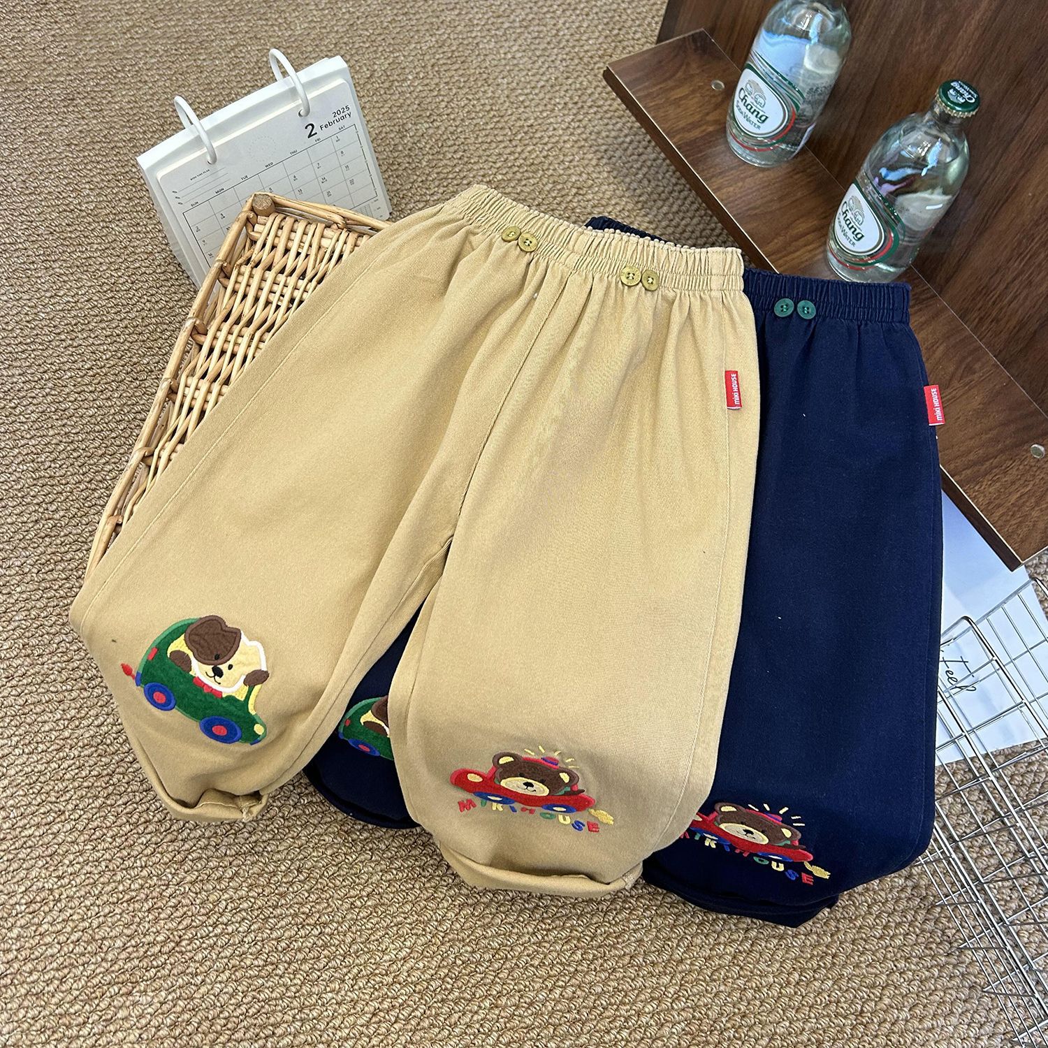 Japanese children's spring cartoon trousers for men and women girl's