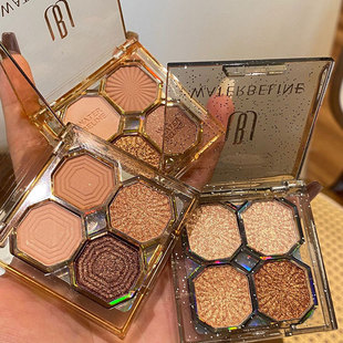 New Brilliant Gem Four-color Eyeshadow Exquisite Matte Exquisite Fine Flash Not Easy to Take Off Makeup A Multi-use Eyeshadow Plate