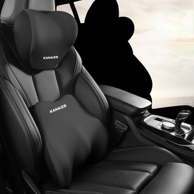 Headrest | Car Support Lumbar and Neck Protection - mysterious-black-headrest-lumbar-support