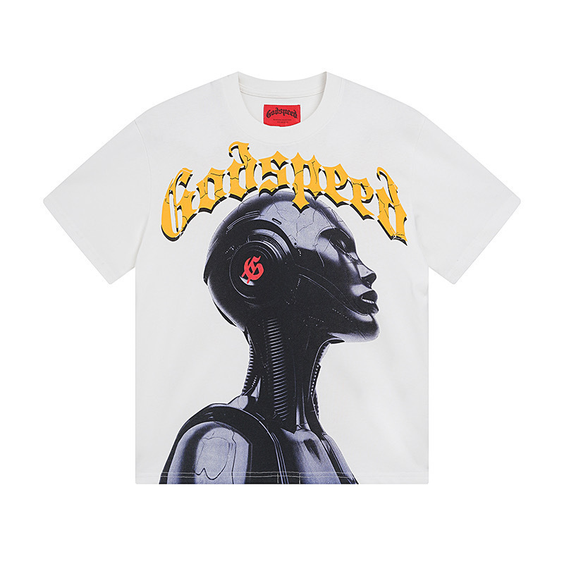 2025 New Trendy American Style Godspeed Skull Rock Band Short-Sleeved T-Shirt for Men and Women