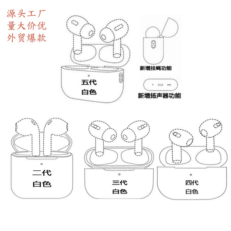 Cross-border second-generation third-generation fourth-generation fifth-generation wireless bluetooth headset Jerry TWS for Apple noise reduction bluetooth headset