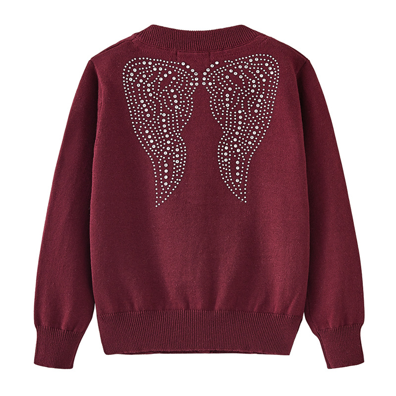 Girls Knit Cardigan Sweater Soft Cotton Open Front Long Sleeve_voghion.com