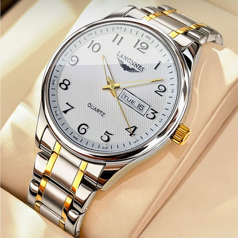 Dual Calendar Week Men's Watch Swiss Non-Mechanical Watch Fashion Watch Brand High-End Fully Automatic Quartz Watch