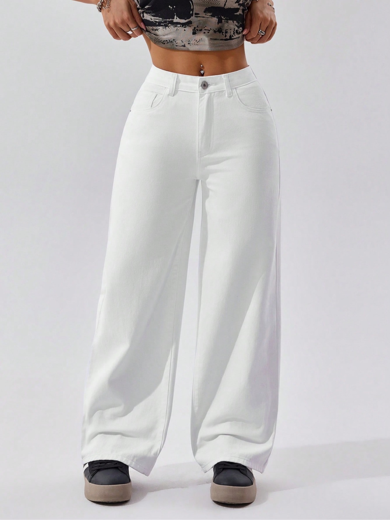 Women's Stretch Waist Straight Leg Denim Jeans - Comfortable Casual High-Rise Trousers For Everyday Wear_mkmklike.com