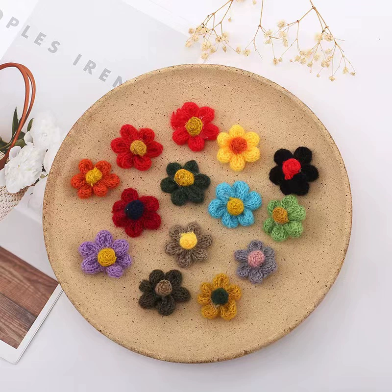 Новый стиль шерстяной маленький цветок цветной шестилепестковый цветок мультфильм