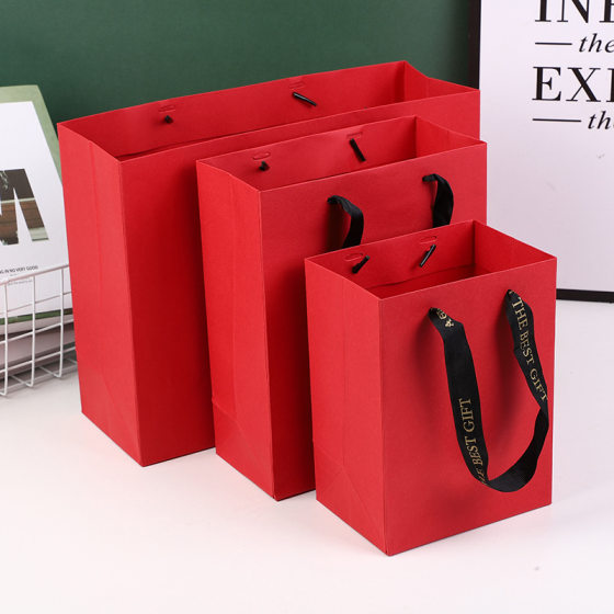 Spot high-grade business blank gift handmade paper bag Inca LOOG high-end trend blue high-end portable garment bag