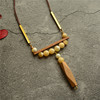 Retro ethnic wooden pendant, necklace, sweater, ethnic style, Korean style, simple and elegant design