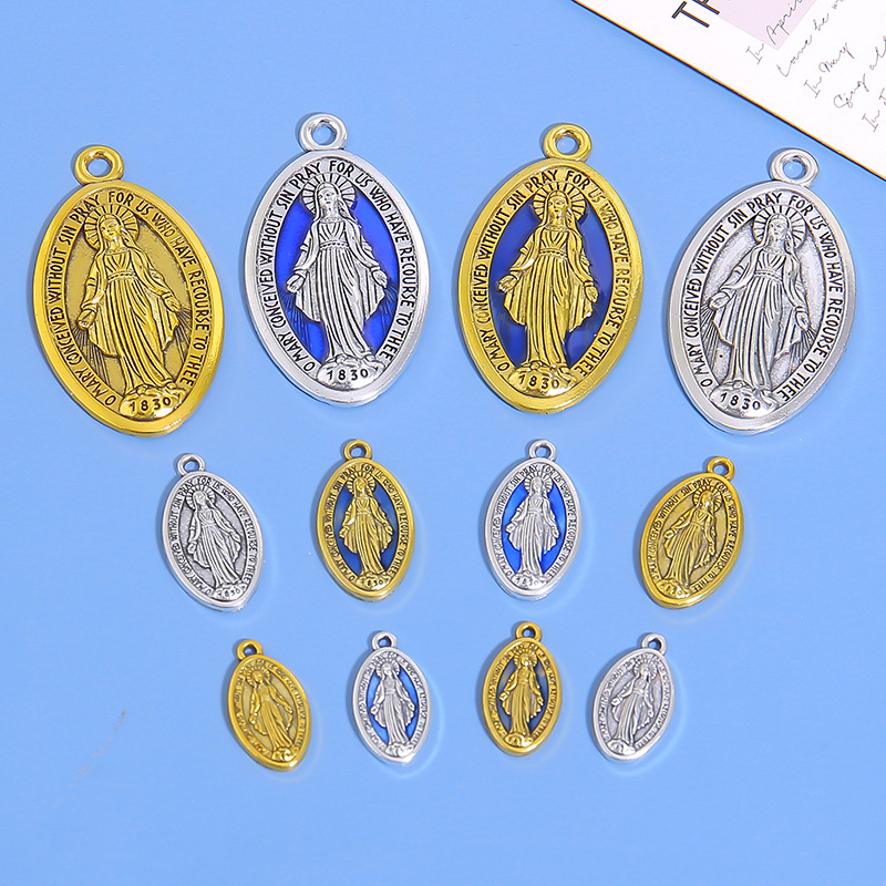 Colgante de Metal Ovalado con Efecto Goteo de Aceite, para Collar, Accesorios de Joyería, Adornos Colgantes, Venta al por Mayor Transfronteriza, Disponible en Fábrica image 1