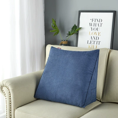 Waist support — support pillow, plush pillow - korean-velvet-deep-sea-blue-large-size-584820cm