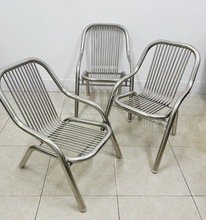 不锈钢椅子休闲沙滩靠背椅户外扶手成人餐椅家用单人座椅现代mω