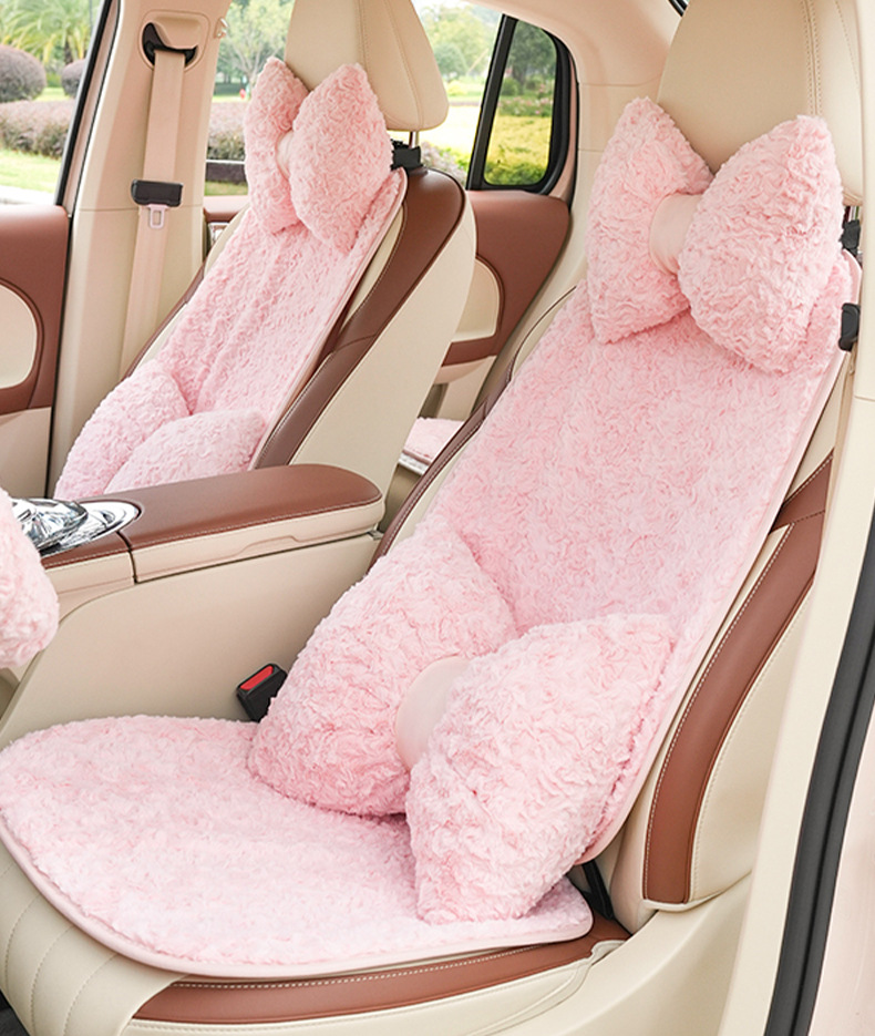 Blue Rain Car Seat Cushion Autumn and Winter Warm Car Seat Cushion Simple Plush Comfortable Non-Slip Car Seat Cover