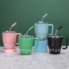 跨境批發304不鏽鋼馬克杯 商務辦公帶手柄咖啡杯 便攜保溫保冷杯