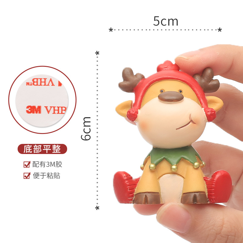 Zakka decoración de Navidad creativa ins decoración de escritorio del hogar coche de dibujos animados pequeña decoración regalo de vacaciones